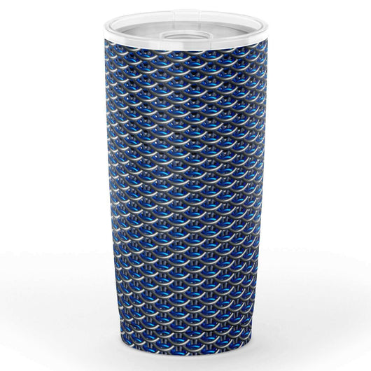 Blue Chainmail Dragonscale Tumbler - MailleWerX