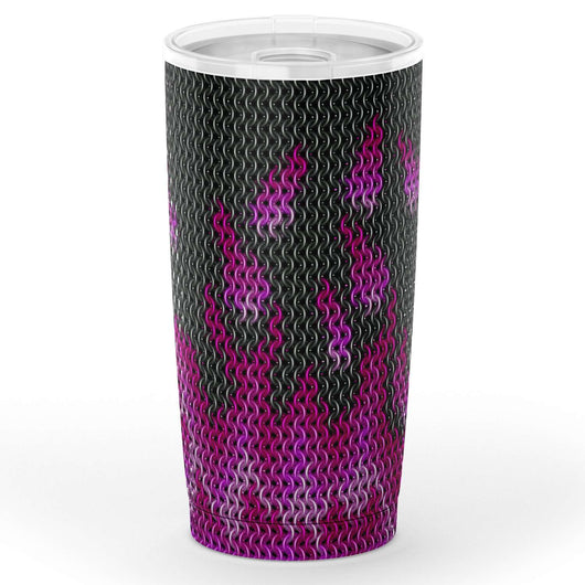 Pink Chainmail Flames Tumbler - MailleWerX