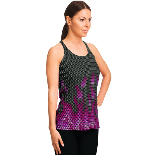 Pink Chainmail Flames Racerback Tank - MailleWerX