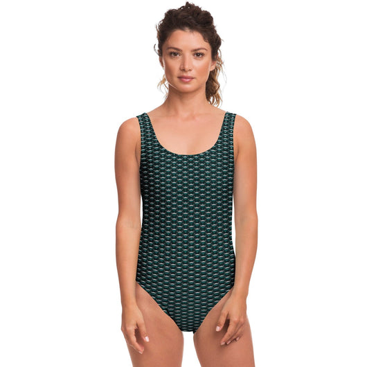 Teal Chainmail Dragonscale One-Piece Swimsuit - MailleWerX