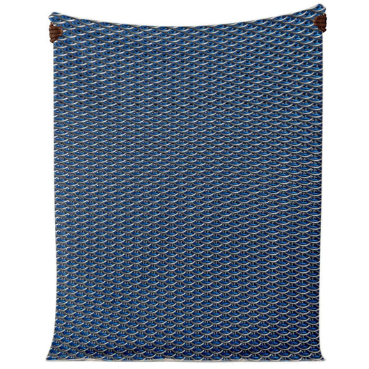 Blue Chainmail Dragonscale Microfleece Blanket - MailleWerX