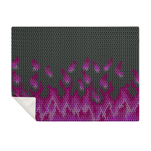 Pink Chainmail Flames Microfleece Blanket - MailleWerX