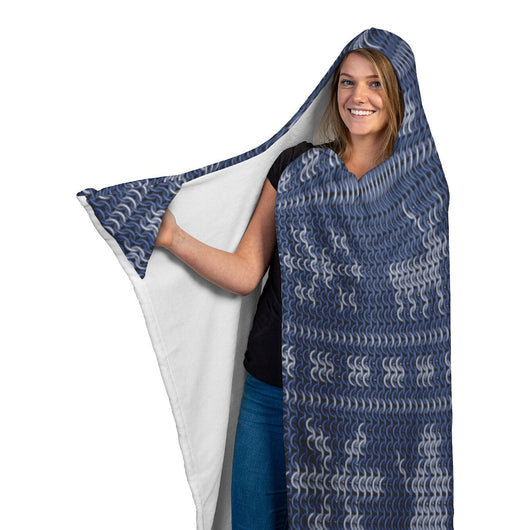 Blue Chainmail Christmas Hooded Blanket - MailleWerX