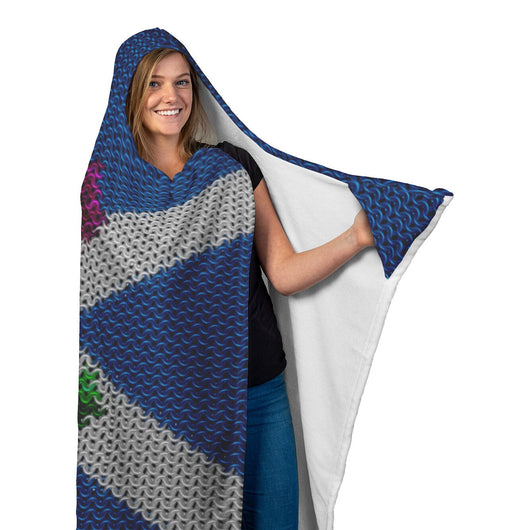 Scottish Saltire with Thistles Hooded Blanket - MailleWerX