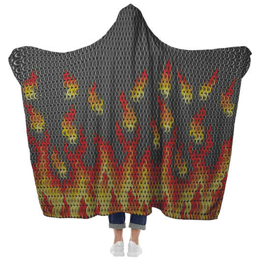 Chainmail Flames Hooded Blanket - MailleWerX