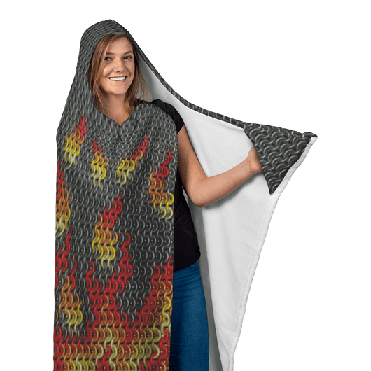Chainmail Flames Hooded Blanket - MailleWerX