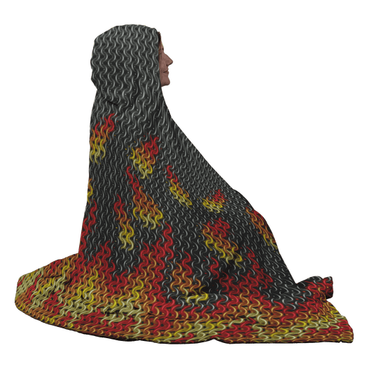 Chainmail Flames Hooded Blanket - MailleWerX